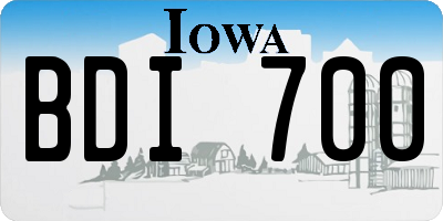IA license plate BDI700