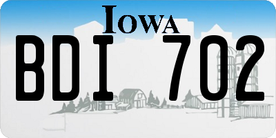 IA license plate BDI702