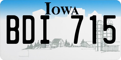 IA license plate BDI715