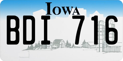 IA license plate BDI716