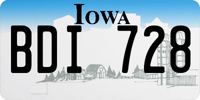 IA license plate BDI728