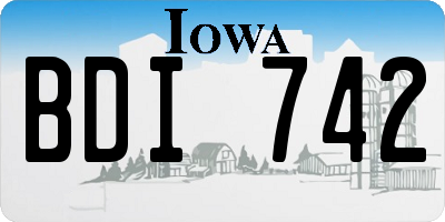 IA license plate BDI742