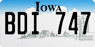 IA license plate BDI747
