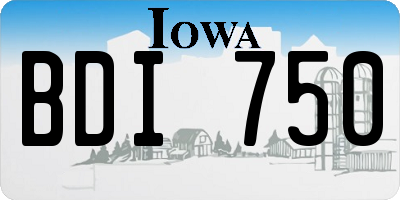 IA license plate BDI750