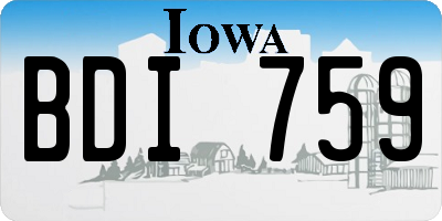 IA license plate BDI759