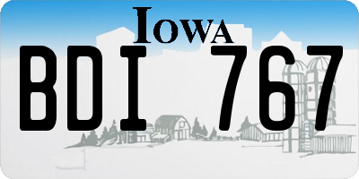 IA license plate BDI767