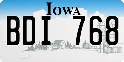 IA license plate BDI768