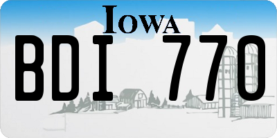 IA license plate BDI770