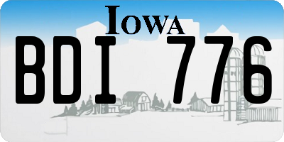 IA license plate BDI776