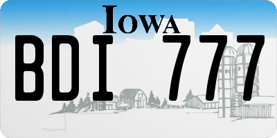 IA license plate BDI777