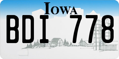 IA license plate BDI778