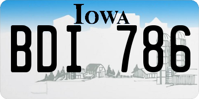 IA license plate BDI786