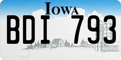 IA license plate BDI793
