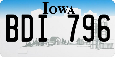 IA license plate BDI796