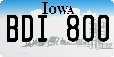 IA license plate BDI800