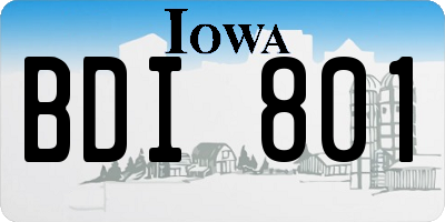 IA license plate BDI801