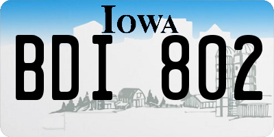 IA license plate BDI802