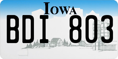 IA license plate BDI803