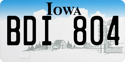 IA license plate BDI804
