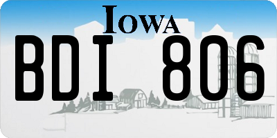 IA license plate BDI806
