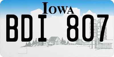IA license plate BDI807