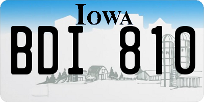 IA license plate BDI810