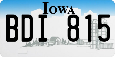 IA license plate BDI815