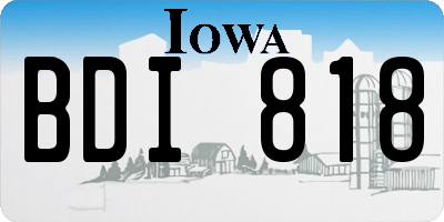 IA license plate BDI818