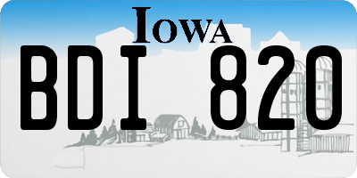 IA license plate BDI820