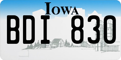 IA license plate BDI830