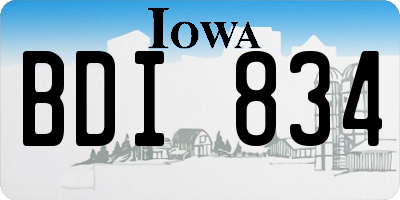 IA license plate BDI834