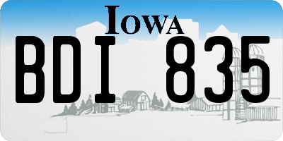 IA license plate BDI835