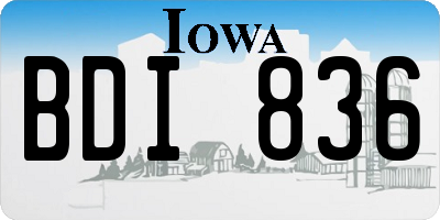 IA license plate BDI836