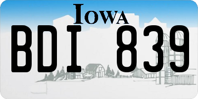 IA license plate BDI839