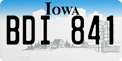 IA license plate BDI841