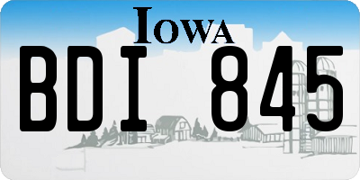IA license plate BDI845