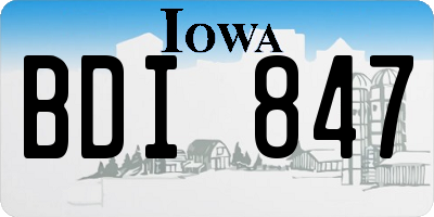 IA license plate BDI847