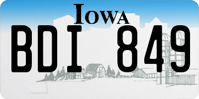 IA license plate BDI849