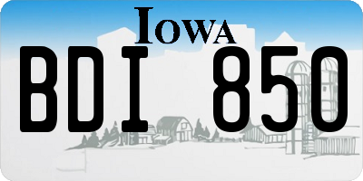 IA license plate BDI850