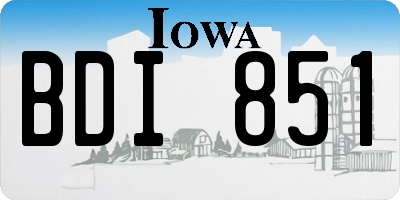 IA license plate BDI851