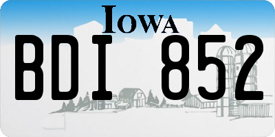 IA license plate BDI852