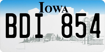 IA license plate BDI854