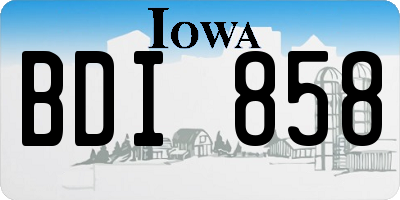 IA license plate BDI858