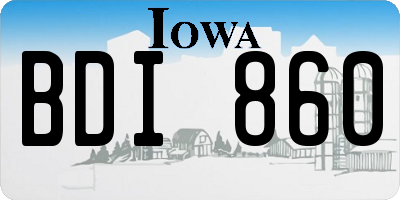 IA license plate BDI860