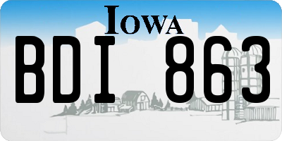 IA license plate BDI863