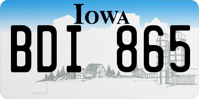 IA license plate BDI865