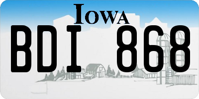IA license plate BDI868