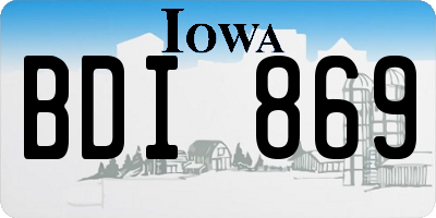 IA license plate BDI869