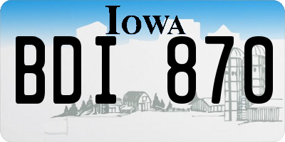 IA license plate BDI870