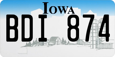 IA license plate BDI874